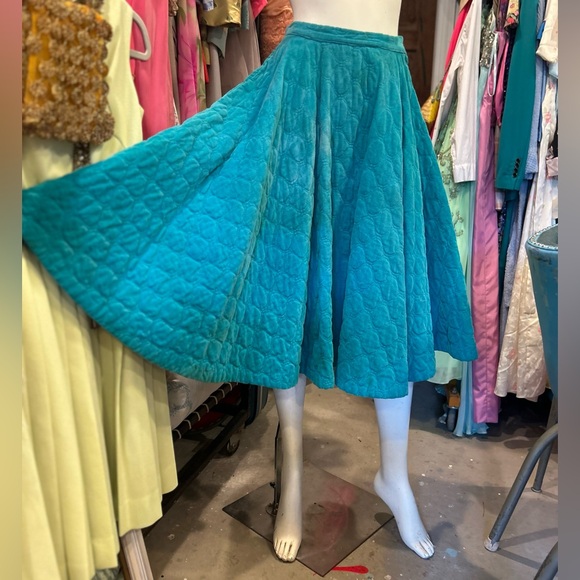 Mid Century Quilted Corduroy Skirt